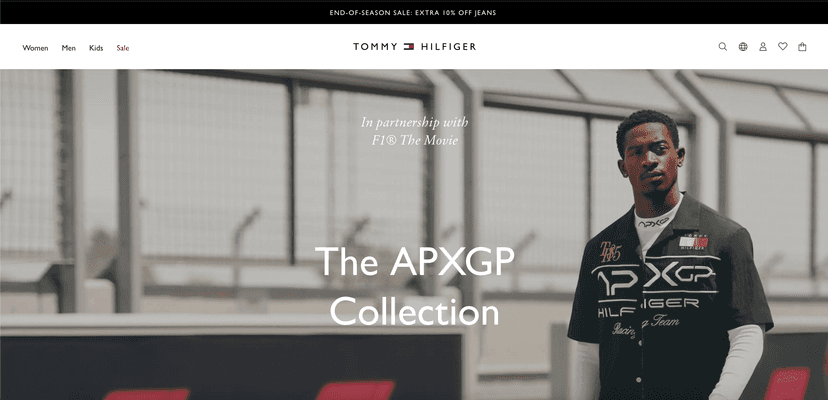 Tommy Hilfiger webpage